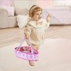 Baby Doll Cradle Bassinet Portable Doll Carrier Carry Bag Doll Bed,Baby Doll Accessories Playset,with Doll Clothes Soft Pillow Quilt Blanket Plush Bear,for 8-9-10-11-12 Inch Smaller Alive Baby Doll