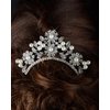 Unik Occasions Crystal and Pearl Flower Tiara Hair Comb