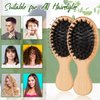 Tessco 12 Pcs Mini Travel Wooden Hair Brush for Women Girls Hair Mini Pocket Hairbrush Boar Bristle Hair Brushes Small Wooden Hair Brush Bulk for Thick Curly Thin Long Short Wet or Dry Hair