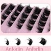 Fluffy Cat Eye Lash Clusters 12-20MM Thick Cluster Eyelashes Extensions D Curl Wispy Individual Lashes 64 PCS DIY Cluster False Eyelashes at Home, by Anforlin
