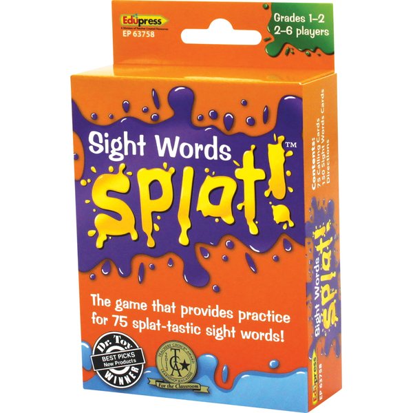 Edupress EP3758 Splat Card Game, Grades 1 to 2, 1.3" Height, 3.6" Width, 7" Length, Multicolor
