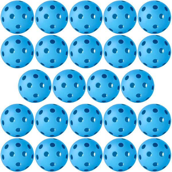 24 Pack Baseball Practice Baseballs Plastic Hollow Airflow Soft Balls for Hitting, Baseball Training Indoor Outdoor Use (Blue)