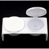 LASSUM 2PCS Double Cup Plastics Nail Art Cup Bowl Soaking Dish Dappen Dish with Lids for Mixing Acrylic Powder Liquid