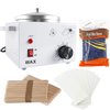 Adjustable Wax Warmer Parrafin Heater Hair Removal Kit, Easy to Use and Fast to Warm Up (Single Pot Heater with 300g Lavender Wax Beans Kit)