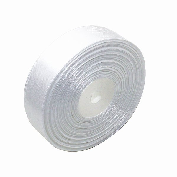 SWTOOL 1" Solid Satin Ribbon 50 Yards Roll for Wedding Details, Sewing Projects, Gift Wrapping, Invitation Embellishments and Crafting Projects Etc (White)