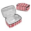 IHCVHQX Lunch Bag for Men Women Red White Gingham Check Insulated Lunch Bag Flat Lunch Pail Reusable Cooler Bags Lunch Tote Bag for School Office Picnic Travel