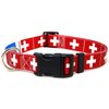 Switzerland Dog Collar | Switzerland Flag | Quick-release Buckle | Made in NJ, USA | for Small Dogs