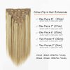 Caliee Real Hair Extensions Clip in Human Hair Natural Silky Straight Hair Extensions Balayage Clip in Hair Extehsions Golden Brown #10 Mixed Bleach Blonde #613 140g 7Pcs 22inch