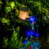 Solar Watering Can with Cascading Lights, Water Can Solar Lights Garden Decorative, Solar Waterfall Lights Outdoor Waterproof, Hanging Solar Lantern, Solar Yard Decor, Metal Solar Powered Kettle