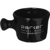 Parker Deluxe Stoneware Apothecary Shaving Mug – for use with up to 3” Shave Soaps and Lathering Shave Creams – Handmade in the USA (Black)