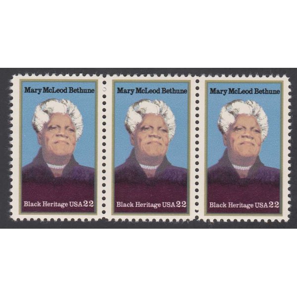 Mary McLeod Bethune Black Heritage USA 22¢ Set Of Three Postage Stamps