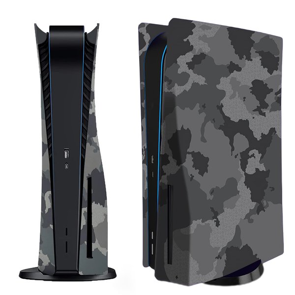 Face Plate Cover Shell for PS5 Disc Edition Console Faceplates, Playstation 5 Accessories Protective Replacement Panels (Gray Camouflage)