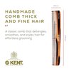 Kent 6T Fine and Wide Tooth Hair Comb - Handmade Styling Comb for Hair Care, Barber Combs and Beard Combs - Grooming Hair Comb for Men, Women and Kids-Hair Care for Wet or Dry, Medium to Thick Hair