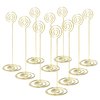 Jofefe Place Card Holders - 10pcs 8.6" Tall Table Card Holders Table Number Holders Table Picture Stand Wire Photo Holder for Place Cards Wedding Party Office Desk Name Memo Menu Clips (Gold)