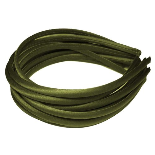 Threddies 12pc Skinny Satin Headbands - 7mm wide, solid color packs (Olive Green)