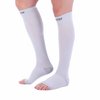 Doc Miller Open Toe Compression Socks Women and Men 30-40mmHg, Knee High Toeless Socks, Support Recovery from Shin Splints, Achilles Tendon and Varicose Veins 1 Pair Medium Grey
