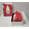 Hallmark Holiday Cards Tin Box Set of 12 Die Cut Santa Claus Silver Red