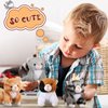 8 Pieces Plush Pets 5 Inch Stuffed Animals Bulk Assorted Cute Stuffed Pet Animal Plush Toys Small Plush Animals for Halloween Kid Classroom School Pet Party Favors Supplies Decoration (Long Hair Cat)