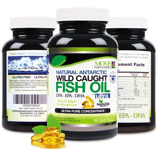 Moms For Nutrition Wild Caught Omega 3 Fish Oil DPA-EPA-DHA 2,900 Milligram Fish Oil Supplement
