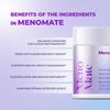 MenoMate Menopause Relief Probiotic + for Women, Supplement Help Allevitate Hot Flashes, Gut Health, Weight Management, Night Sweats, Mood Swings - Hormonal Balance - 60 Vegan Capsules, 10B CFUs