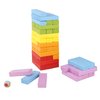 Pidoko Kids Wooden Stacking Building Blocks (49 Pcs) - Colorful Tumbling Blocks Board Games for Family Game Night - Montessori Toys Gifts, includes Storage Bag