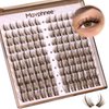 Brown Lash Clusters Wispy Eyelash Extensions Dark Brown Lash Extensions 10-16MM DIY at Home CC Curl Eyelash Clusters Natural Spiky Lash Individuals 120 Pcs Cluster Lash Pack by Mavphnee