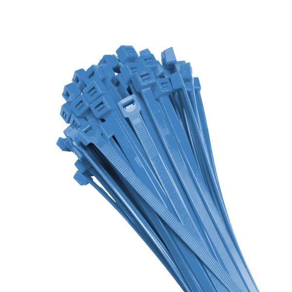 Electriduct 11" Nylon Cable Zip Ties Self-Locking Adjustable Plastic Ties - Fluorescent Blue (100 Pack)