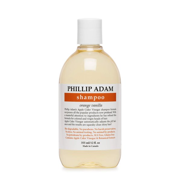 Phillip Adam Orange Vanilla Shampoo for Shiny Hair - Enriched with Apple Cider Vinegar - Sulfate Free - 12 Ounce