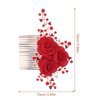 LALAFINA Red Flower Hair Comb Crystal Bridal Hair Comb Wedding Hair Comb Rhinestone Hair Piece Floral Rhinestone Hair Comb for Women Bride (Red)