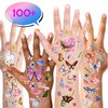 Konsait Kids Tattoos Butterfly Temporary Tattoos Sticker for Girls Children's Birthday Party Bag Filler Gift Idea Party Favors, 154 Pcs Kids Unicorn Butterfly Flower Girls Tattoos