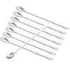 Ptwola 8 Pcs Coffee Tea Spoons Long Handle Stainless Steel Stirrers Ice Tea Drink Cocktail Stir Sticks Mixing Bar Spoon Reusable Tiny Condiment Stirring Spoon for Milkshake Cold Beverage Swizzle