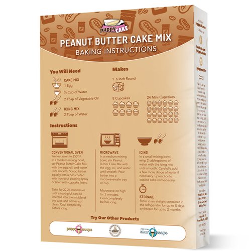 Dog Birthday Cake Mix 6 Flavors - Cake Mix for Dogs, Icing Mix, Bake or Microwave, Made in USA, All Natural Fluffy & Moist Dog Cake by Puppy Cake Mix