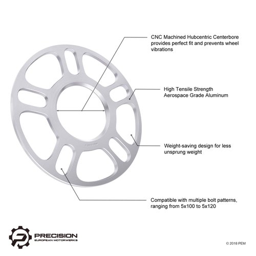 StanceMagic - 5mm Hubcentric 5x114.3 and 5x120 Wheel Spacers (64.1mm Bore) Compatible with Acura Honda ILX RL RSX TLX TL TSX MDX RLX Accord Civic Element Prelude S2000 CR-Z - 2pcs
