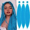 Pre Stretched Braiding Hair 32inch 3 Packs Blue Braiding hair Extensions Synthetic Crochet Braids, Hot Water Setting Professional Soft Yaki Texture. (32inch(3Packs),Blue#)