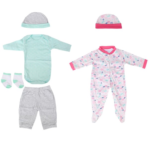 Kaydora Reborn Baby Doll Clothes for 18-22 Inch Reborn Doll Girl 2 Sets Pink&Green Reborn Baby Dolls Outfits Baby Doll Clothing