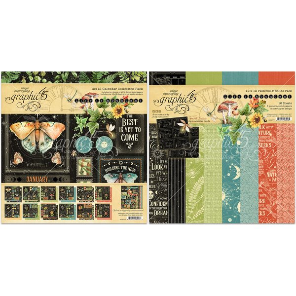 Graphic 45 Life is Abundant - 12x12 Decorative Papers - Collection Pack and Patterns & Solids Pack