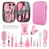 Baby Grooming Kit, Infant Safety Care Set with Hair Brush Comb Nail Clipper Nasal Aspirator,Baby Essentials Kit for Newborn Girls Boys (Pink Baby Grooming kit)