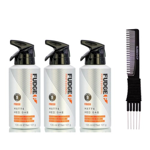 yper Fudge Professional Finish Matte Hed Gas (4.56 oz) with Teasing Comb Pack of 3