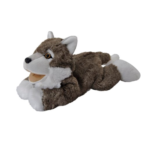 The Petting Zoo Wolf Hand Puppet Stuffed Animal Plushie, Gifts for Kids, Puppetz Animals, Wolf Interactive Puppets Plush Toy 17 Inches