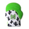 Malarkey Kids Munch Mitt Teething Mitten - The Original Mom-Invented Silicone Teether Mitten with Travel Bag – Ideal Teething Toys - Green Cactus