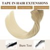 Loxxy Tape in Extensions Human Hair Real Remy Hair Extensions Tape in Human Hair Natural Straight Invisible Double sided Balayage #8-60 Light Brown With Platinum Blonde 20pcs 50g/pack 16Inch
