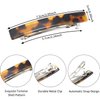 6 Pieces Tortoise Shell Hair Barrettes Medium French Snap Hair Barrettes Automatic Acetate Hair Clips Tortoise Rectangle Hair Clips for Women Girls Hair Accessories (Chic Patterns)