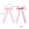 2PCS Silky Satin Hair Bows Pink Hair Ribbon Clips for women Ponytail Holder Hair Accessories Alligator Clips Hair Bow for Women Girls Toddlers Teens Kids