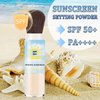Sunscreen Setting Powder SPF 50 +,Translucent Powder Mineral Brush On Powder for Face Make Up,Oil Control Matte Finish,Lightweight Breathable Face Setting Makeup Powder