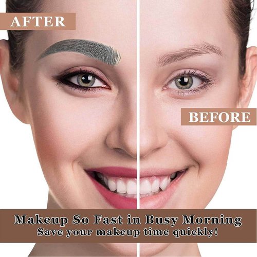 Eyebrow Pen Gray Eyebrow Microblading Pencil Eyebrow 4 point Lift & Snatch Brow Pen Mothers Day Gifts Eyebrow Tattoos Pen Waterproof Natural Looking Long Lasting Eye Makeup Brow Pencil (Gray 03#)