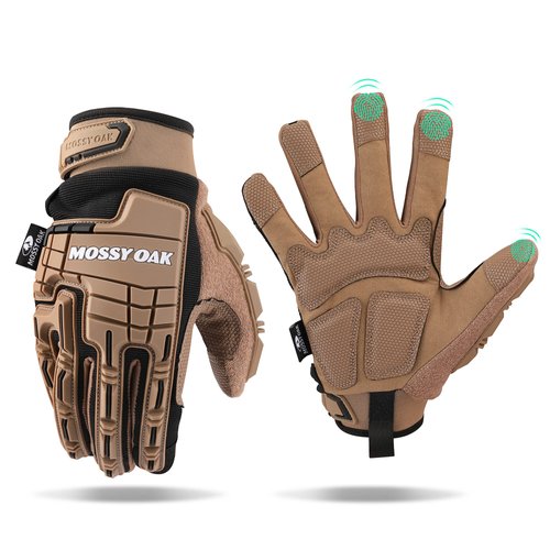 Mossy Oak Rubber Guard Tactical Gloves, Touch Screen Airsoft Gloves for Outdoor Hunting Motorcycle Climbing Paintball