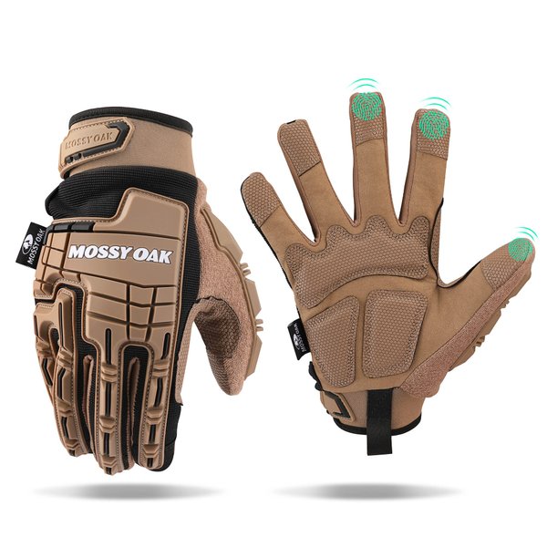 Mossy Oak Rubber Guard Tactical Gloves, Touch Screen Airsoft Gloves for Outdoor Hunting Motorcycle Climbing Paintball