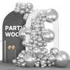 PartyWoo Metallic Silver Balloons, 142 pcs Silver Balloons Different Sizes Pack of 18 12 10 5 Inch Silver Balloon Arch Kit Balloon Garland for Birthday Graduation,Party Decorations, Silver-G102