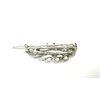 Small silver crystal leaf antique style hair alligator clip barrette for fine (Clip quantity: 2 clips, Pattern: Alligator clip)