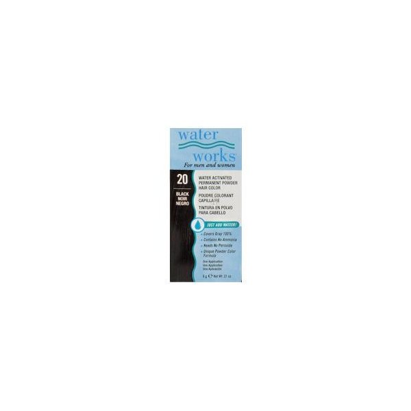 Water Works Permanent Powder Hair Color - #20 Black .2 oz. (Pack of 2)
